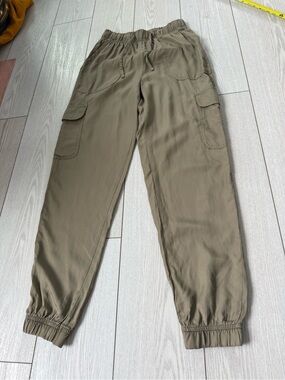Japna small cargo jogger pants olive green pockets casual summer lightweight